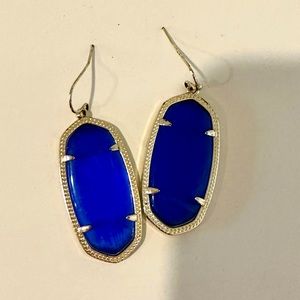 Kendra Scott Elle earrings in Cobalt blue and gold